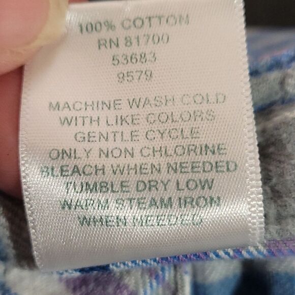 Blair Blue and Purple Plaid Womans Button Up Shirt - Picture 5 of 5